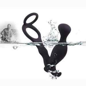 Medische Kwaliteit Siliconen Delay Penis Ringen Flexibele Zachte Waterdichte Haan Ring Met Anale Kralen - Product Image 2