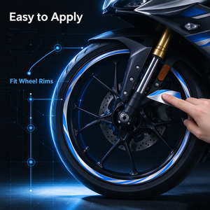 Kit de graphiques universels pour jantes de moto, autocollants colorés pour moyeux de roue, pour moto de rue - Product Image 4