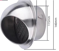 Capot de cheminée extérieur, protection contre la pluie et la neige, avec filet en acier inoxydable, étanche, sortie d'air murale extérieure