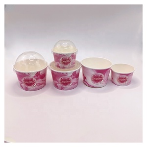 Vente en gros de gobelets en papier personnalisés écologiques de 3 oz (145 ml) pour desserts glacés, yaourts glacés, crèmes glacées à emporter avec couvercles - Product Image 6