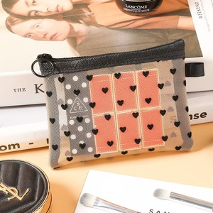 Bolsas de cosméticos de malla con forma de corazón para mujer, Mini bolsas de malla con cremallera, bolsas organizadoras portátiles, bolsos de maquillaje, accesorios de viaje - Product Image 5