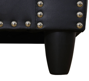 Ensemble de canapé-lit sectionnel en cuir en forme de L moderne et personnalisé avec ottoman pour salon contemporain - Product Image 2