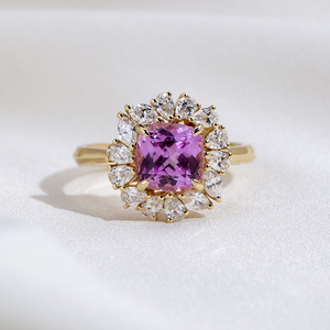 Anillo de oro de 18 quilates con piedra preciosa tallada en forma de pera MSR-2191 para mujer - Product Image 3