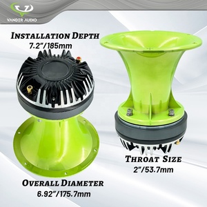 Guía de Onda Tipo Bocina Vander Audio de 2 Pulgadas de <span class=keywords><strong>Salida</strong></span> GREEN CR para Drivers de Compresión Atornillables - Guía para Driver con Acabado Cromado Verde Resistente a UV - Product Image 4