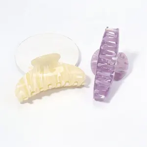 B.PHNE hair accessories factory Custom logo fashion purple design hair claw clip acetate for women Thin Thick Hair