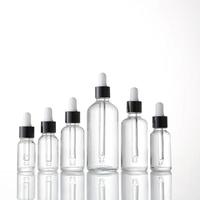 Botellas de Vidrio de 5ml, 10ml, 15ml, 20ml para Aceites Esenciales, Botella de Vidrio Transparente Personalizada con Gotero y Tapa