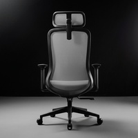 Chaise de bureau ergonomique à dossier haut en maille réglable avec appui-tête 3D et accoudoirs 4D, chaise d'ordinateur pour espace de travail