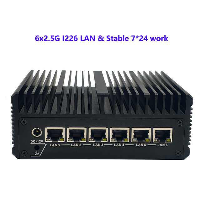 Industrial Firewall Router Intel Core J6412 6 Ports 2.5G LAN I226-V DP 1*Console Support Pfsense VPN Mini PC