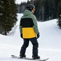 Veste de ski pour homme, coupe-vent, personnalisable, pour station de ski, veste matelassée pour snowboard, mélange de couleurs, thermique, double anorak pour snowboard et ski