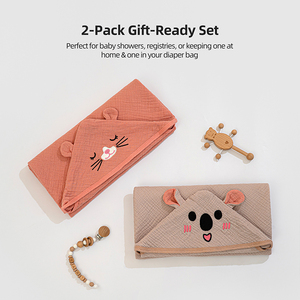 Toalla de baño para niños pequeños, toalla de viaje para bebé, artículos esenciales para guardería, toalla grande para bebé, toalla suave de gasa con burbujas, manta para dormir para bebé, manta reversible - Product Image 6