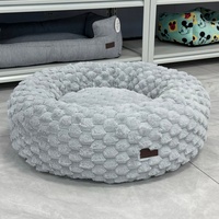 ETRIP PET Fabricant en gros de lits pour chiens ronds en velours flocon de neige de luxe personnalisés, confortables et lavables