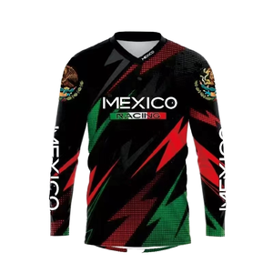 Maillot de sport unisexe respirant en % polyester pour moto, VTT, MX, BMX, descente, motocross, moto - Mexique USA - Product Image 1