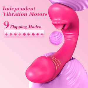 Vibratore 2 in 1 con Funzione di Succhio e Stimolazione per Donne, Dildo Vibrante per Clitoride, Giocattolo Sessuale per Coppie e Masturbatore Femminile - Product Image 1