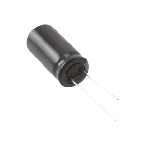 Condensador radial de aluminio de 4700 uF, 20%, 16V, con orificio pasante, 16PK4700MEFC12.5X25, del fabricante Channel. - Product Image 1