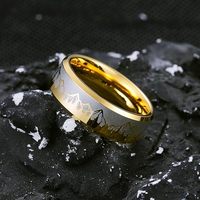 Cincin Perhiasan Fashion Pabrik, Cincin Tungsten Lapis Hitam 8mm untuk Pria Wanita, Cincin Kawin, Cincin Tunangan Laser Forest