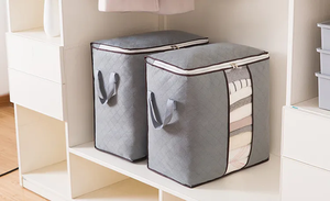 Hot Custom <b>Clothes</b> Quilt <b>Storage</b> Bag Non-woven <b>Clothes</b> Quilt Organizer Bag Large Capacity Moving Luggage Packing Bag with Zipper - Product Image 6