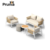 Conjunto de Muebles de Patio Modernos de Aluminio Blanco Impermeable para Sala de Estar, Hotel, Villa, Patio, Casa de Campo, Apartamento, Balcón, Exterior