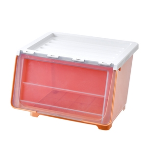 Boxes Organizer Big Capacity Food Bin Stackable Plastic Storage Box With Wheel