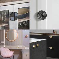 Desain kreatif baru furnitur dapur Aloi seng lemari laci lemari setengah bundar pegangan pasangan kenop