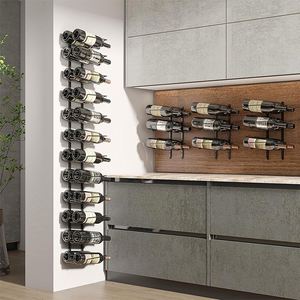 Étagère murale en métal noir pour le rangement du vin et du champagne, support mural pour le vin et le champagne, étagère pour bar à domicile - Product Image 6
