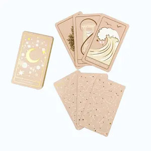 Logo personalizzato stampa lamina d'oro carte da gioco arte carta plastica impermeabile gioco di carte dei tarocchi all'ingrosso