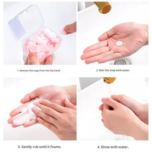 Portable Hand Washing Disposable Scented Bath Slice Foaming Paper Travel <b>Mini</b> Petal <b>Soap</b> Sheet Boxed Laundry Products - Product Image 4