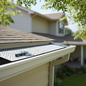 Kit de protection de gouttière Raptor 104 pieds 6 pouces en aluminium avec filtre anti-feuilles, kit DIY, couleur argent - Product Image 2