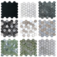 Mosaïque hexagonale en marbre violet Bulgari, mosaïque en pierre en forme de nid d'abeille pour la décoration des murs et des sols, design moderne de luxe
