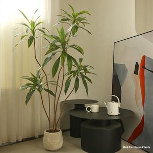 Zhu Jiao Ji Feng interior sala <span class=keywords><strong>de</strong></span> estar piso decoración hoja verde artificial árbol pantalla planta falsa paisaje <span class=keywords><strong>sombra</strong></span> caja - Product Image 3
