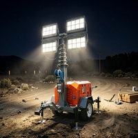 Nouvelle conception de tour d'éclairage LED télescopique mobile de 7 m, éclairage continu pendant 24 heures pour les opérations de sauvetage en cas de catastrophe