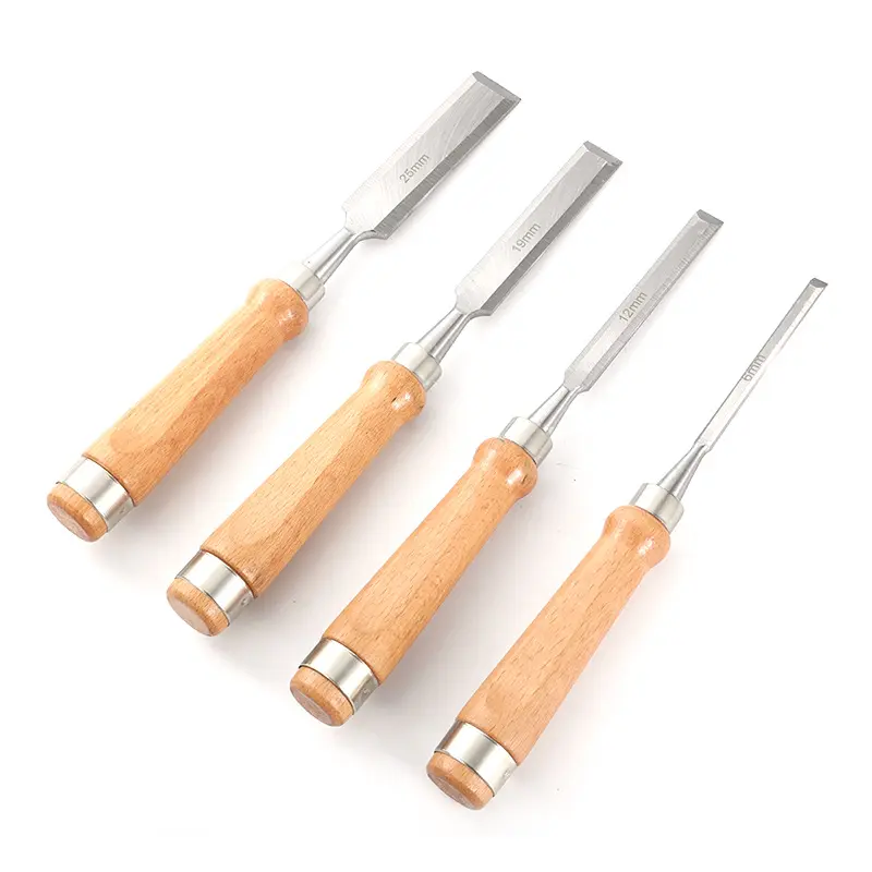 Specialized large wood handle woodworking chisel machine set 6-38mm flat chisel