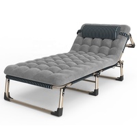 Lit pliant en métal robuste et multifonctionnel avec matelas, double ou simple, pour bureau, hôtel, adulte.