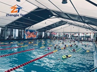 Tente de réception toutes saisons pour piscine et terrain de basketball/football, tente professionnelle pour complexe aquatique avec structure en alliage d'aluminium