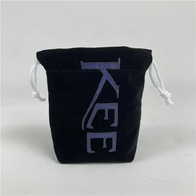 Bolsa de terciopelo de seda con cremallera, 8X12 pulgadas, bolso de terciopelo negro para maquillaje, Bolso de terciopelo con cordón