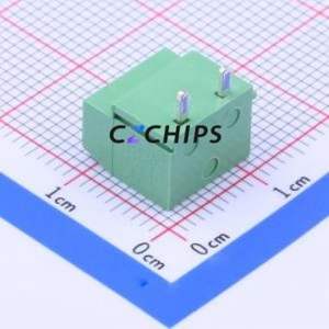 WJ126R-5.0-2P <b>Screw</b> Terminal <b>Block</b> Bent Lead Through Hole,P=5mm Connector ( Construction: 1x2P )( Pitch: 5mm )( Color: Green ) - Product Image 2