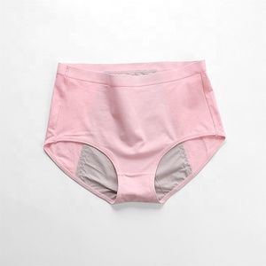 Culotte d'été étanche, grande taille, sous-vêtements pour femmes, en coton, taille haute, physiologique, imprimée, solide, coupe haute, 10000 - Product Image 4