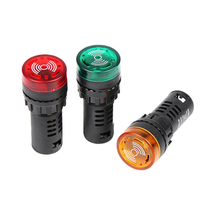 Buzzer d'alarme industriel LED en plastique rouge clignotant série AD22, diamètre 22 mm, 24 V 230 V IP66 - Product Image 1