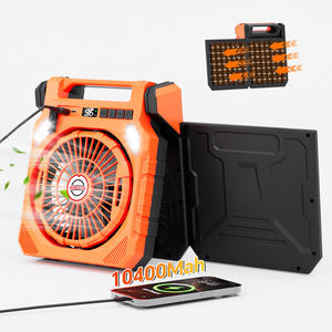 Ventilador Solar Oscilante Portátil, Batería Recargable USB de 10400mAh, Luz LED, Temporizador, Banco de Energía de Emergencia para Auto/RV/Hotel - Product Image 2