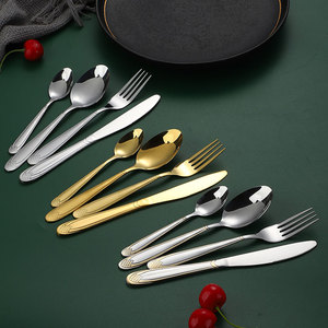24-Piece Heavy-Duty Professional Stainless Steel Cutlery <b>Set</b> Sustainable <b>Forks</b> Spoons & <b>Knives</b> for Catering Industry - Product Image 2