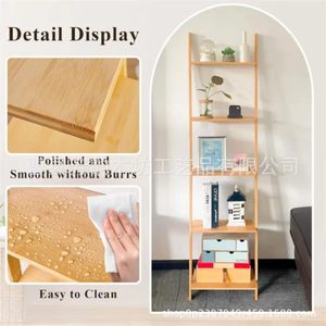 Ladder <b>Shelf</b> Wooden Storage Rack 5 Tier Multifunctional Bookshelf For Living Room <b>Bedroom</b> Home Organization - Product Image 2
