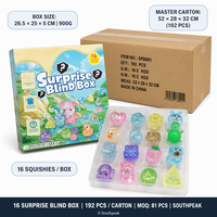 Southpeak Toy 16 Surprise Crystal Blind Box Squishy Squishy Toys Fidget Toys Sensory Squishy Toy Glitter TPR Gift Wholesale WS