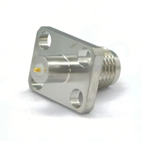 Conector Coaxial RF SMA-KFD1 de 50 ohmios, Adaptador de Brida de 4 Orificios de Acero Inoxidable, Conector de Alta Frecuencia para Telecomunicaciones