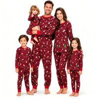 Maßgeschneiderte Neue Designs Familien-Pyjama-Set Baumwolle Weihnachts-Schlafanzüge für Frauen Männer Kinder Baby Bambus Weihnachten Passende Mutter-Kind-Pyjamas