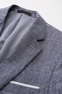 Veste de costume de <span class=keywords><strong>mariage</strong></span> élégante pour <span class=keywords><strong>homme</strong></span>, grise, coupe ajustée, simple boutonnage, col en V, en tissu peigné, <span class=keywords><strong>tenue</strong></span> de travail décontractée de haute qualité - Product Image 5