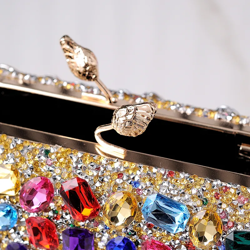 Vendita diretta in fabbrica di lusso non facile da danneggiare borse di cristallo bordate di diamanti borse da sera da donna borse da donna