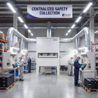 WQ-TZY28 5,5 kW – Collecteur de toner vertical en acier à jet pulsé, anti-explosion, à trois moteurs, pour copieurs industriels