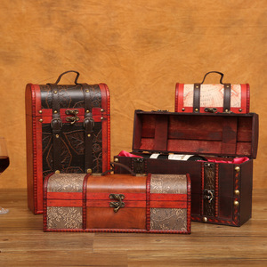 Caja de Vino Vintage de Madera Mystic Arts, Caja de Almacenamiento Portátil para el Hogar, Restaurante, Regalo, Colección - Product Image 1