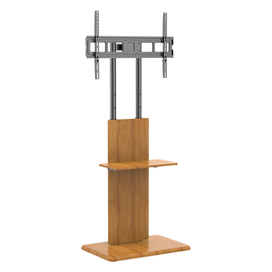 32"-70" Height Adjustable Modern Universal TV Mount TV Floor Stand Base Tv Cart With Wheels and <strong>Laptop</strong> Wood <strong>Shelf</strong> MSD006MT - Product Image 2