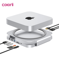 Station d'accueil USB-C pour Mac Mini M4, boîtier SSD M.2 NVMe SATA 10 Gbit/s, hub HDMI, lecteur de cartes SD TF, extension USB