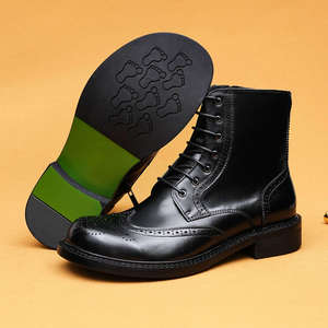 Nouvelles Bottines Formelles pour Hommes en Cuir Véritable, Isolées, Lavables, Cousues Goodyear, Style Rétro Amekaki, Chaussures de Travail à Lacets - Product Image 3